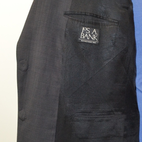 Jos A Bank 46R Sport Coat Blazer Suit Jacket Black - Picture 6 of 8